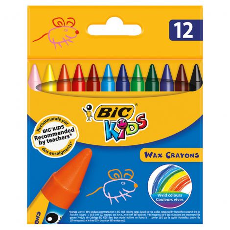 Kredki świecowe Bic Kids, 12 kolorów